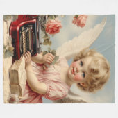 Couverture Polaire L'ange mignon écrit une lettre d'amour (Devant (Horizontal))