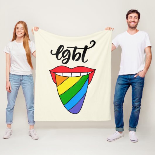 Couverture Polaire Langue arc-en-ciel LGBT (En situation)