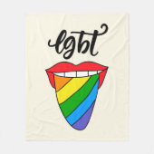 Couverture Polaire Langue arc-en-ciel LGBT (Devant)