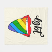 Couverture Polaire Langue arc-en-ciel LGBT (Devant (Horizontal))