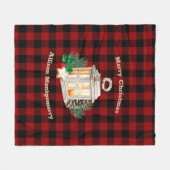 Couverture Polaire lanterne de Noël du tarte rouge et noir (Devant (Horizontal))