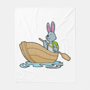 Couverture Polaire Lapin avec bateau et pédale