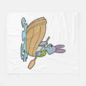 Couverture Polaire Lapin avec bateau et pédale (Devant (Horizontal))