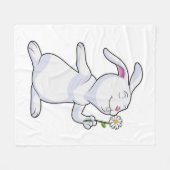 Couverture Polaire Lapin avec marguerite (Devant (Horizontal))