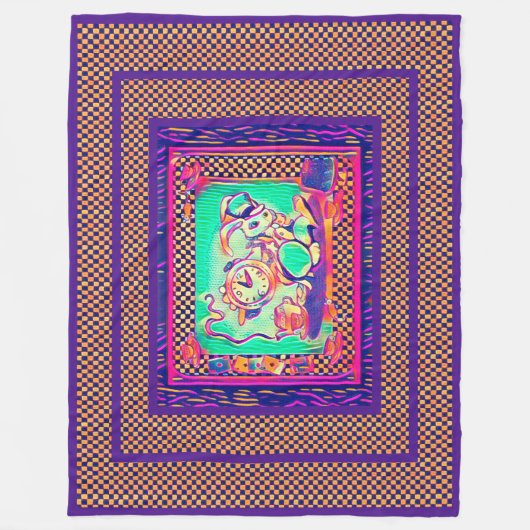 Couverture Polaire Lapin blanc coloré par Aleta (Devant)