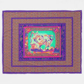 Couverture Polaire Lapin blanc coloré par Aleta (Devant (Horizontal))