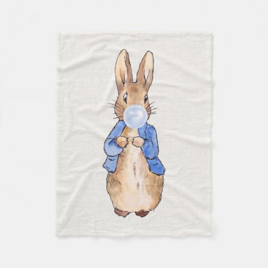 Couverture Polaire Lapin classique qui souffle du bubble gum (Devant)