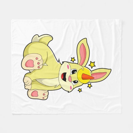 Couverture Polaire Lapin comme licorne (Devant (Horizontal))