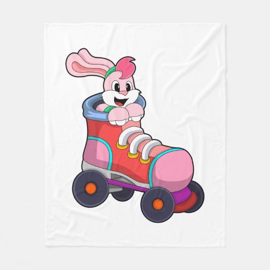 Couverture Polaire Lapin comme Patineur Inline avec Patins Inline (Devant)