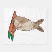 Couverture Polaire Lapin comme skieur avec ski (Devant (Horizontal))
