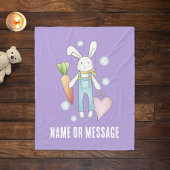 Couverture Polaire Lapin d'animal farci perso personnalisé violet mou