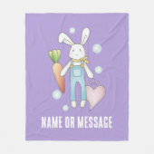 Couverture Polaire Lapin d'animal farci perso personnalisé violet mou (Devant)