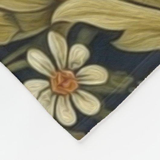 Couverture Polaire Lapin dans la forêt style Art nouveau (Coin)