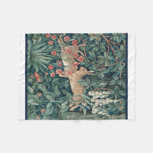 Couverture Polaire Lapin Dans La Forêt - William Morris (Devant (Horizontal))