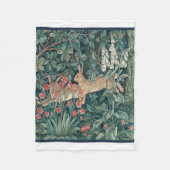 Couverture Polaire Lapin Dans La Forêt - William Morris (Devant)
