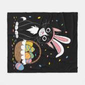 Couverture Polaire Lapin de Pâques Chat Noir Smoking Oreilles de Lapi (Devant (Horizontal))