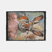 Couverture Polaire Lapin de Pâques Heureux Fleur Graphisme Fille (Devant (Horizontal))