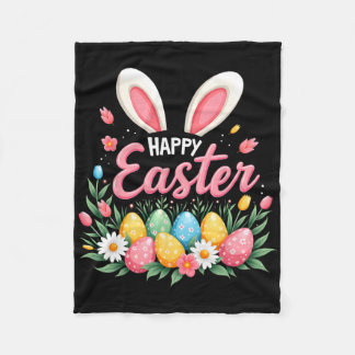 Couverture Polaire Lapin de Pâques heureux T-shirts de Pâques de prin