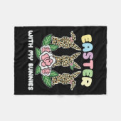 Couverture Polaire Lapin de Pâques Leopard Trio mignonne Jour de Pâqu (Devant (Horizontal))