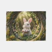 Couverture Polaire Lapin de Pâques mignon (Devant (Horizontal))