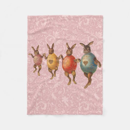 Couverture Polaire Lapin de Pâques Œufs Dansants (Devant)