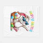 Couverture Polaire Lapin de Pâques qui fait le dab Funny Cadeau de Pâ (Devant (Horizontal))