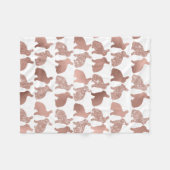 Couverture Polaire Lapin de Pâques Rose Gold Métallic Pailleté Feuill (Devant (Horizontal))