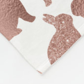 Couverture Polaire Lapin de Pâques Rose Gold Métallic Pailleté Feuill (Coin)