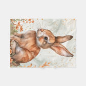 Couverture Polaire Lapin de printemps mignon (Devant (Horizontal))