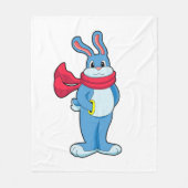 Couverture Polaire Lapin en hiver avec Écharpe (Devant)