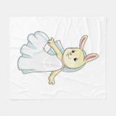 Couverture Polaire Lapin en mariée avec voile (Devant (Horizontal))