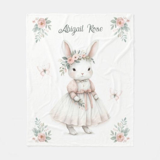 Couverture Polaire Lapin en robe (Devant)