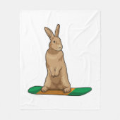Couverture Polaire Lapin en Snowboard avec Snowboard (Devant)