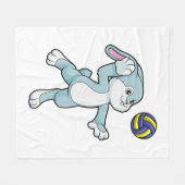 Couverture Polaire Lapin en sport avec volleyball (Devant (Horizontal))