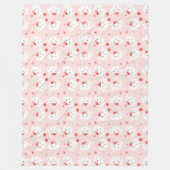 Couverture Polaire Lapin Fleur Couronne rose (Devant)