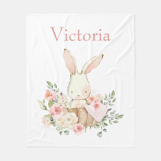 Couverture Polaire Lapin lapin Cute Personnalisé Blanc Moderne (Devant)