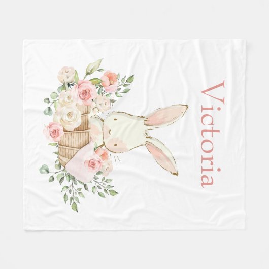 Couverture Polaire Lapin lapin Cute Personnalisé Blanc Moderne (Devant (Horizontal))