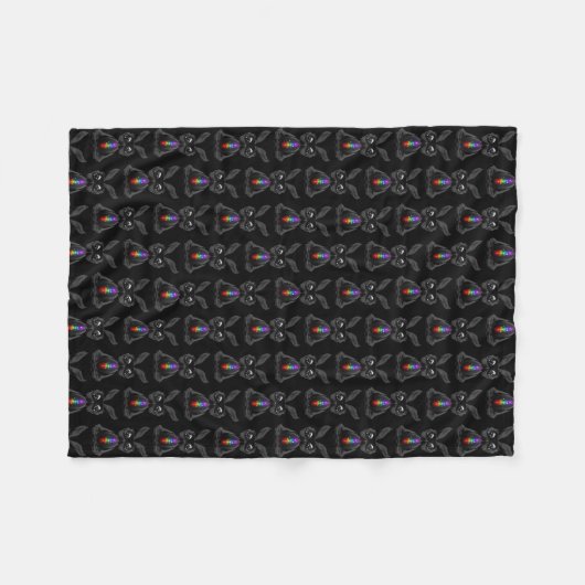 Couverture Polaire Lapin mignon avec Soul arc-en-ciel Chakra (Devant (Horizontal))