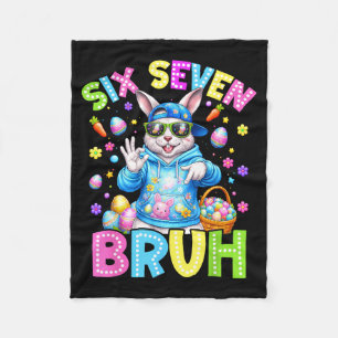 Couverture Polaire Lapin Mignon Six Sept Bruh 6 7 Mème 67 Joyeuses Pâ