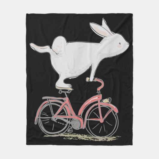 Couverture Polaire Lapin Mignonne Sur Vélo Vélo Vélo Vélo Vélo (Devant)