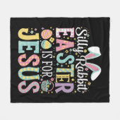 Couverture Polaire Lapin Silencieux Pâques Est Pour Jésus Mignonne La (Devant (Horizontal))