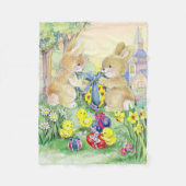 Couverture Polaire Lapins de Pâques mignons (Devant)