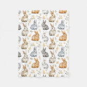 Couverture Polaire Lapins Et Feuilles (Devant)