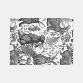 Couverture Polaire Lapins et flore boisée2 Blanche polaire (Devant (Horizontal))
