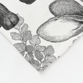 Couverture Polaire Lapins et flore boisée2 Blanche polaire (Coin)
