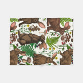 Couverture Polaire Lapins et flore boisée 4 (Devant (Horizontal))