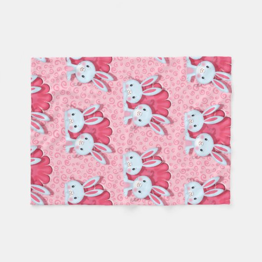 Couverture Polaire lapins heureux (Devant (Horizontal))