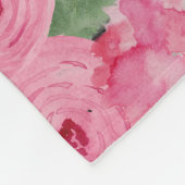 Couverture Polaire L'aquarelle noire personnalisée fleurit la (Coin)