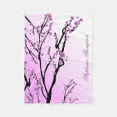 Couverture Polaire L'arbre rose Girly mignon de fleurs de cerisier (Devant)