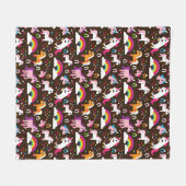 Couverture Polaire l'arc-en-ciel de licorne badine le cheval (Devant (Horizontal))